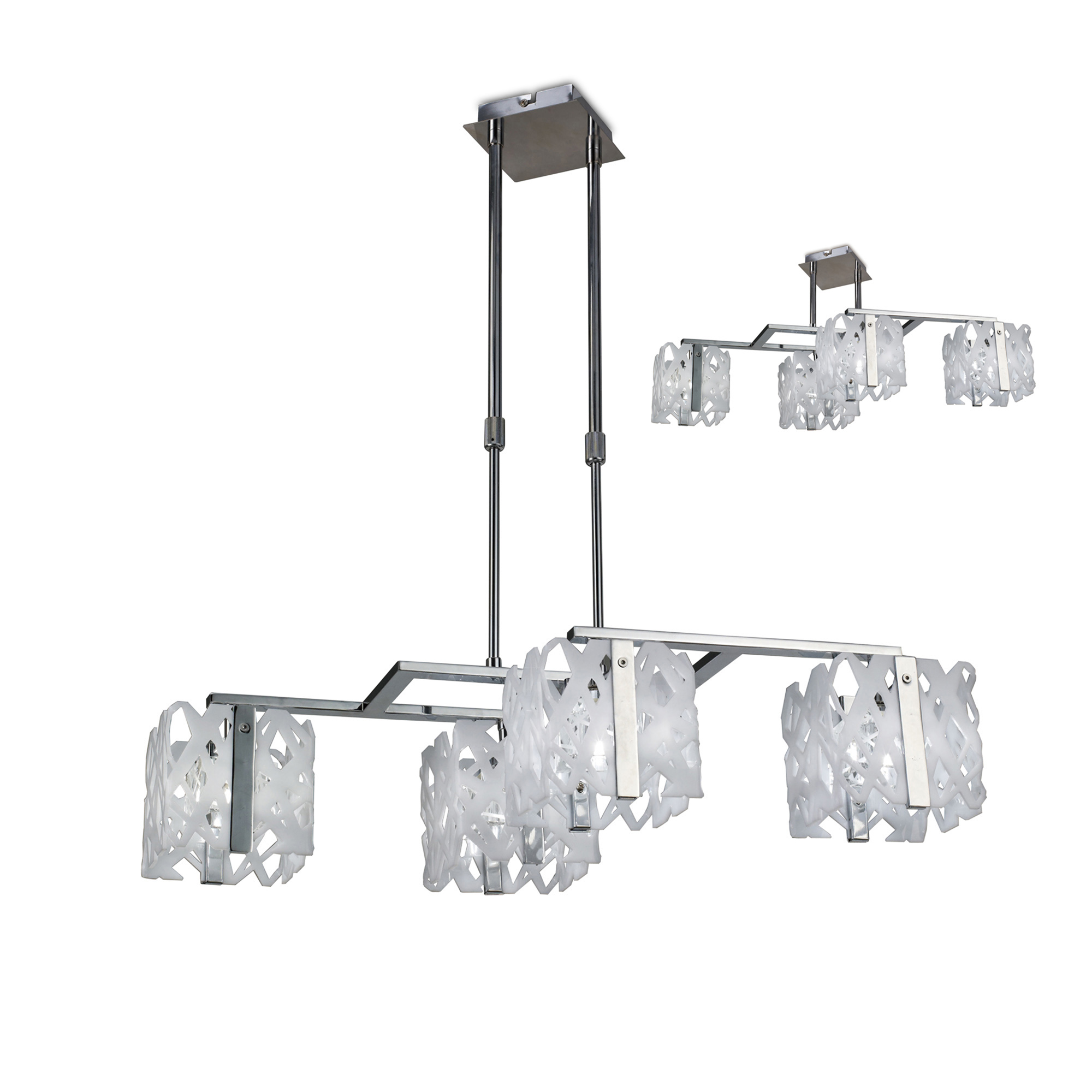 M1257  Tokio Rectangular Telescopic/Semi Flush 4 Light